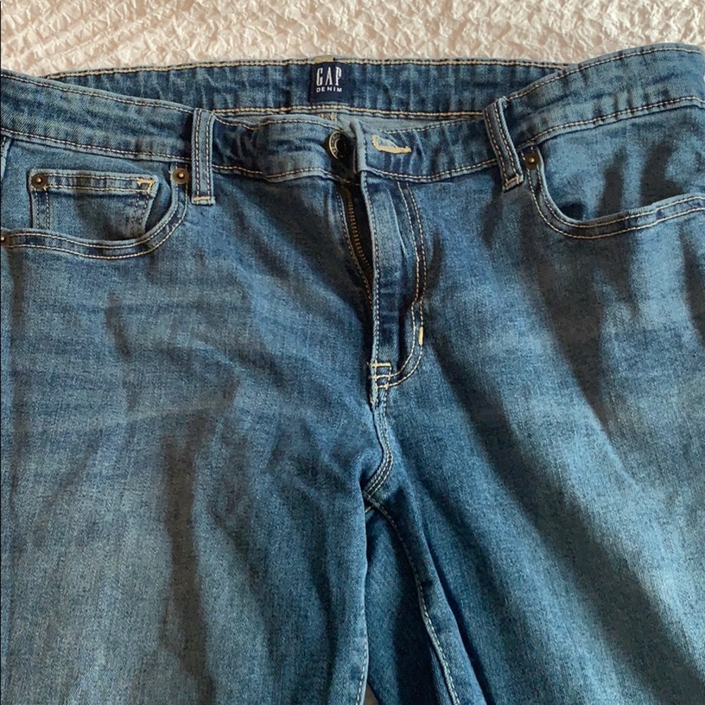 Medium wash straight leg GAP jeans